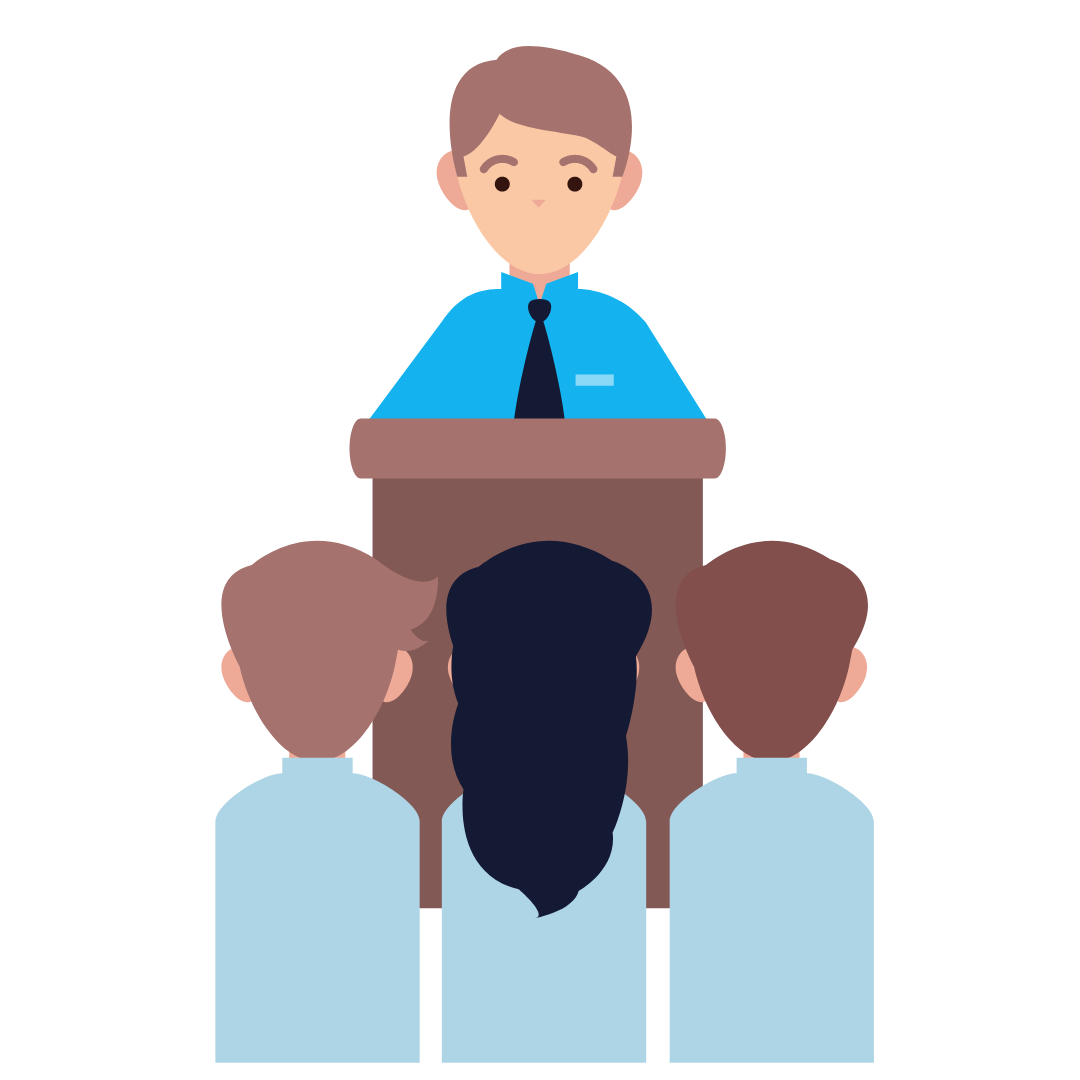 Graphic-Person Giving Speech